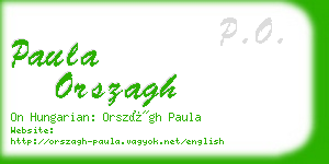 paula orszagh business card